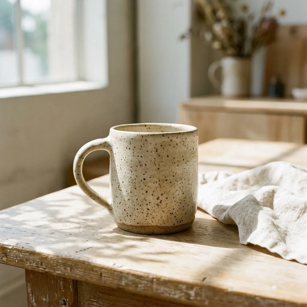 Caneca de cerâmica fosca
