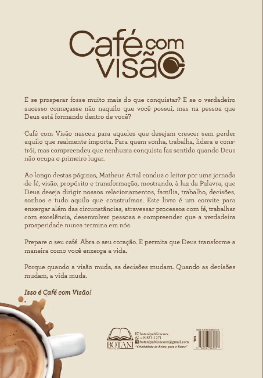 Contracapa do livro Café com Visão