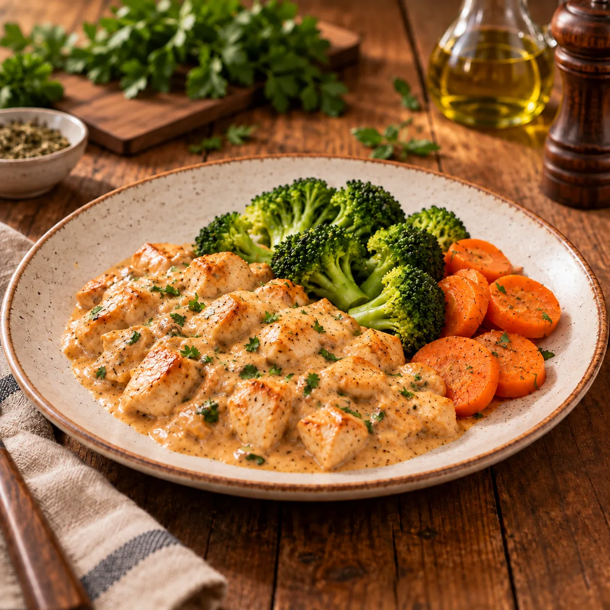 Estrogonofe de Frango Low Carb